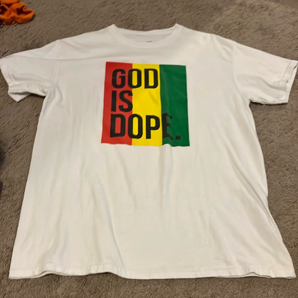 White GOD IS DOPE shirt